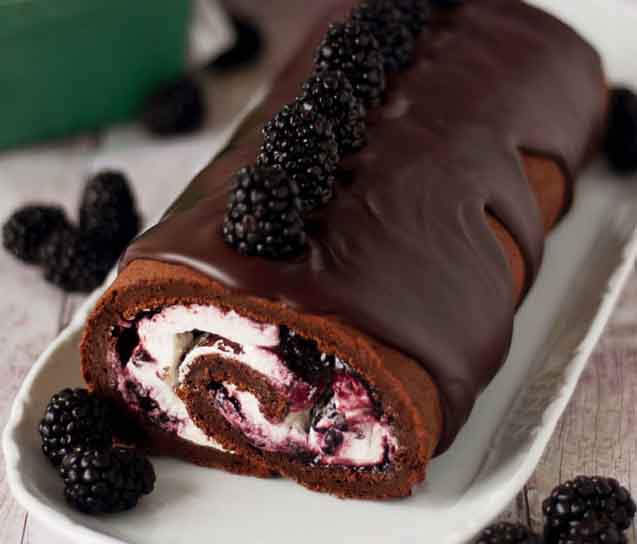 Tom's Chocolate Blackberry Cream Sponge Cake