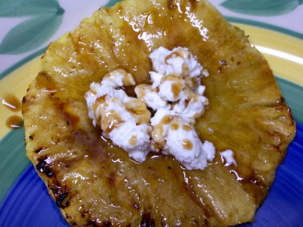 Tom's Roasted Pineapple With Balsamic Glaze Honey and Fresh Goat Cheese